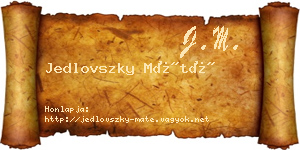 Jedlovszky Máté névjegykártya
