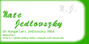 mate jedlovszky business card